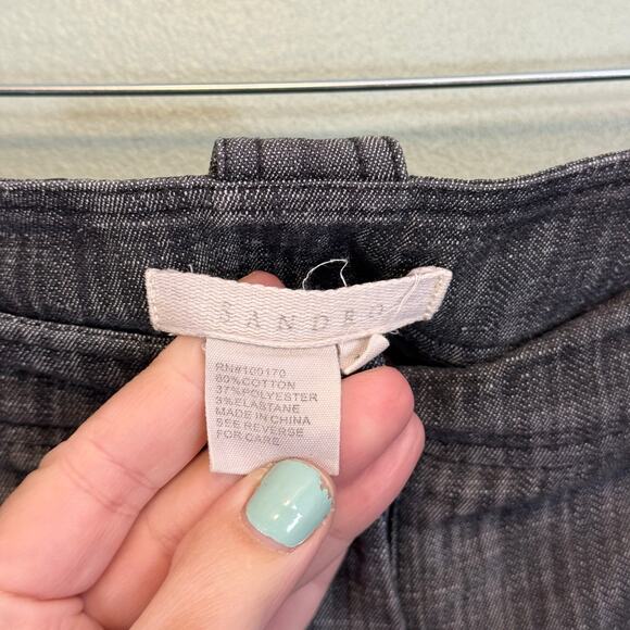 Sandro Bermuda Shorts Womens 16 Gray High Rise Summer Casual Stretch Flat Front - Picture 8 of 8